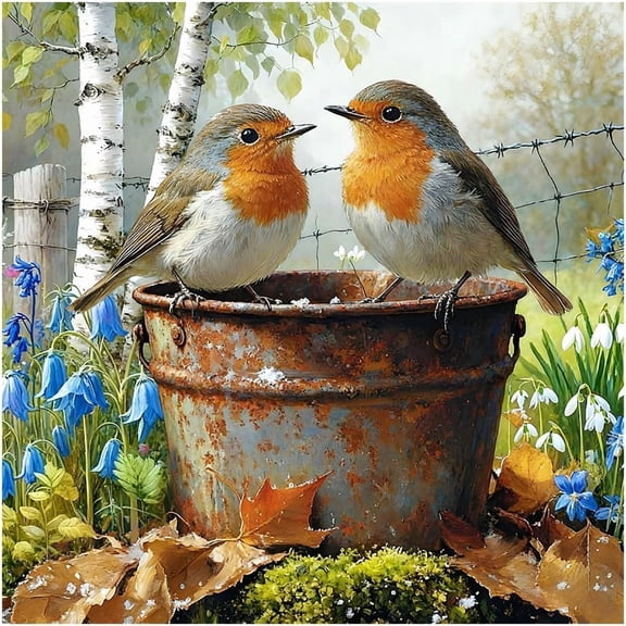 Bird Diamond Art Kits for Adults - 5D Diamond Painting Kit - Diamond Dot Full Rond Gem Art, Beginner DIY Crafts Home Decoration Gifts, 12x12Inch