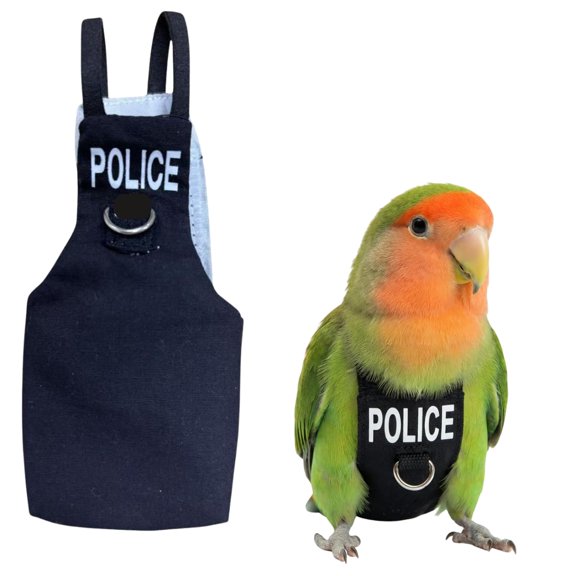 Bird Diaper Flight Suit, Cute Cosplay Parrot Clothes, Easy-to-Wear Washable Nappy, Durable Metal Ring Harness for Cockatiel, Conure, African Grey, Parakeet Outdoor Flying