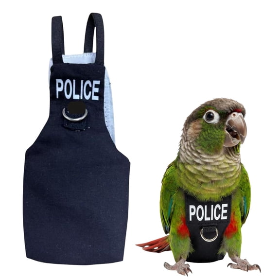 Bird Diaper Flight Suit, Cute Cosplay Parrot Clothes, Easy-to-Wear Washable Nappy, Durable Metal Ring Harness for Cockatiel, Conure, African Grey, Parakeet Outdoor Flying
