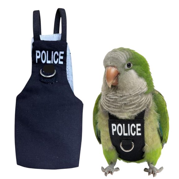 Bird Diaper Flight Suit, Cute Cosplay Parrot Clothes, Easy-to-Wear Washable Nappy, Durable Metal Ring Harness for Cockatiel, Conure, African Grey, Parakeet Outdoor Flying