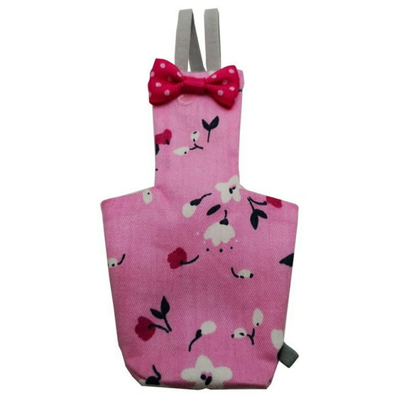 Bird Diaper Harness, Reusable Flight-Proof Bird Nappy With Cute Bowknot, Adjustable Strap, Floral Pattern For Pet Parrot Cockatiel Conure Lovebird - Pink M