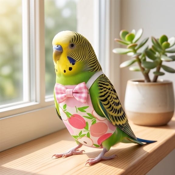 Bird Diapers, Reusable Parrot Nappy Clothes with Adjustable Straps, Waterproof Inner Layer Washable Bird Diapers, Cute Pigeon Pants Urine Wet Suit Costume