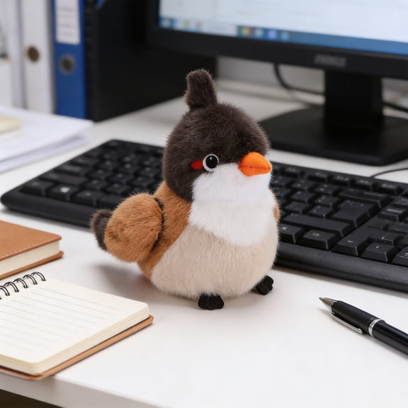 Bird Doll Simulation Sparrow Plush Toy, Cute Stuffed Animal for Office Home Decoration