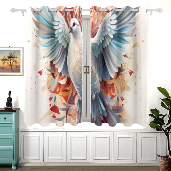 Bird Dove Front 5455 Inch Black Out Curtains 2 Packs Aesthetic for Bedroom Living Room Sliding Glass Doors Kitchen Windows