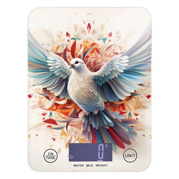 Bird Dove Front Food Scale Digital Kitchen Scale Waterproof Tempered Glass Tare Function 11 lb for Baking Cooking Meal Prep