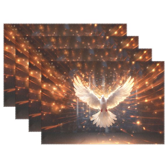 Bird Dove White 12×18 inch Placemats Heat Resistant Washable Foldable Rectangular Placemats Set Decoration Indoor Outdoor for Kitchen Dining Table 1PC