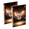 thumbnail image 1 of Bird Dove White Ring Binder Notebook Journey Note Diary College Ruled Spiral Notebook Study Loose Leaf Paper A5 60 Pages, 1 of 8