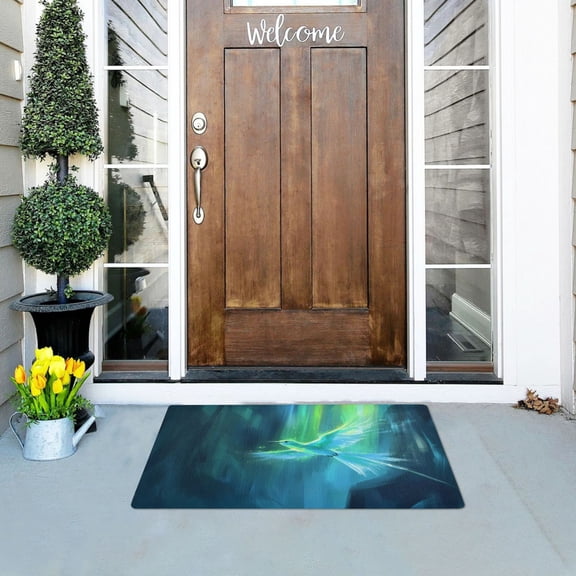 Bird Drawing Versatile Absorbent Door Mat, Non-Slip, Easy to Clean 32''x20''