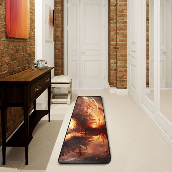 Bird Eagle Phoenix Fire Runner Rug Ares Rug Non-Slip Laundry Rug 7224 inch Soft Washable for Bedroom Bathroom Kitchen Living Room