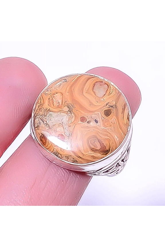 Bird Eye Jasper Gemstone 925 Sterling Silver Israeli Jewelry Ring s.8.5 A313, Christmas Gift, Gemstone Silver Jewelry, Jasper Ring, New Year Sale