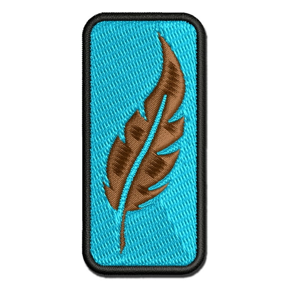 Bird Feather Applique Multi-Color Embroidered Hook & Loop Patch - 3.5 Inch Large