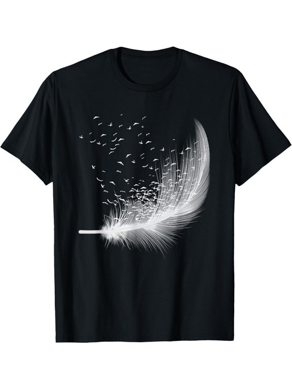 Bird Feather Silhouette Image Birdwatcher Birdwatching Lover T-Shirt