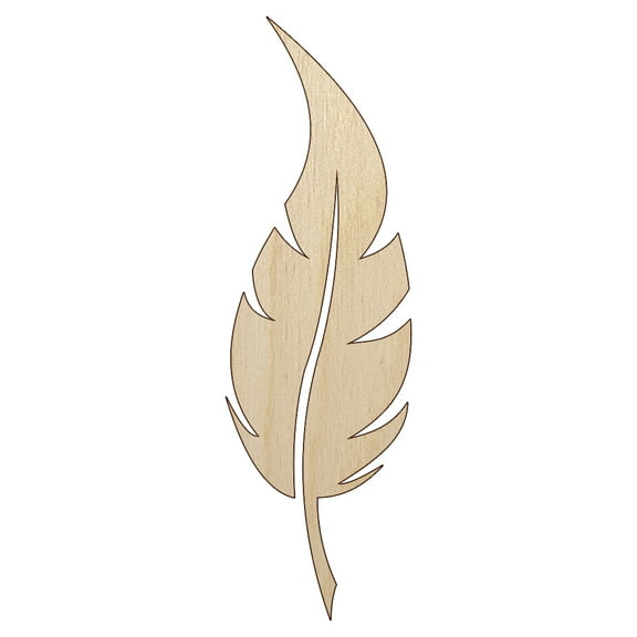 Bird Feather Wood Shape Unfinished Piece Cutout Craft DIY Projects - 4.70 Inch Size - 1/8 Inch Thick