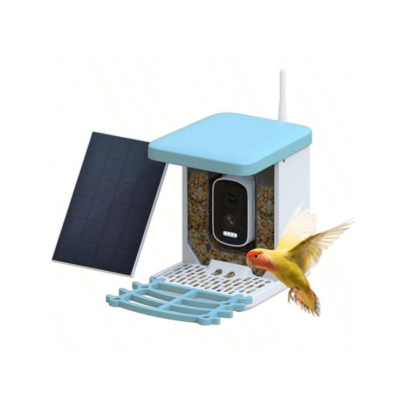 Bird Feeder with 5MP HD Camera & Solar Panel AI Bird Species Identification Smart Bird House - Live View Auto Capture Video for Backyard - Gifts for Bird Lovers