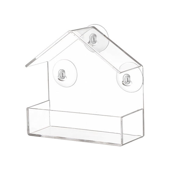 Bird Feeder Acrylic Clear Window Bird Feeders for Viewing Window Bird House Removable Suction Cups Sliding Feed Tray Bird Feeders for Outdoors Garden Patio Yard