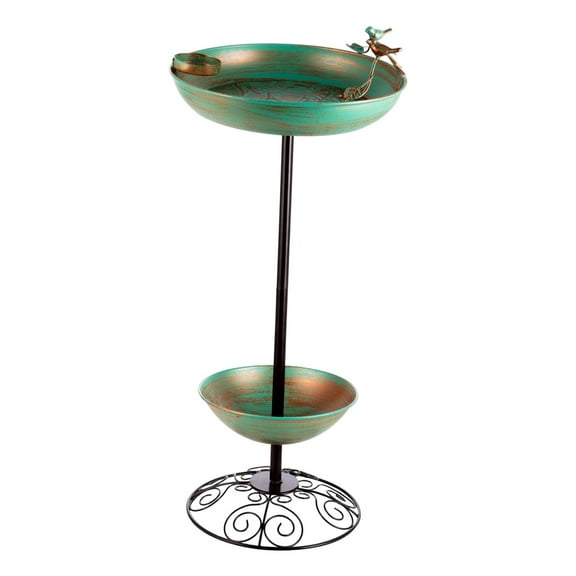 Bird Feeder Bird Bath Bird Basin with a Sturdy Iron Flat Base for Outdoor Patio Porch and Yard Decor