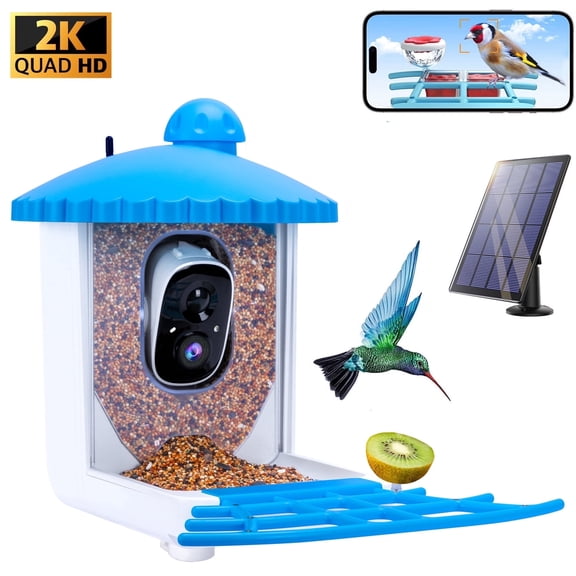 TPUFO Smart Bird Feeder with Camera, 2K HD Bird Watching Camera, Auto Capture Bird Videos & Motion Detection, AI Identify 11000+ Species, Ideal Gift for Bird Lover