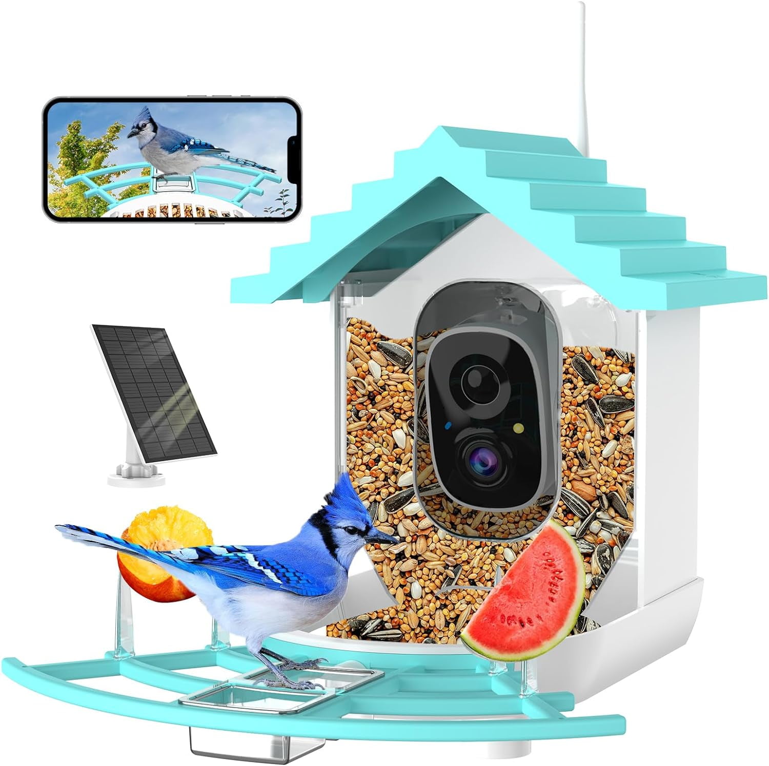 Smart Bird Feeder With Camera 5g Bird Feeder with Camera,Ai Identify Bird Watching Camera,Smart Bird