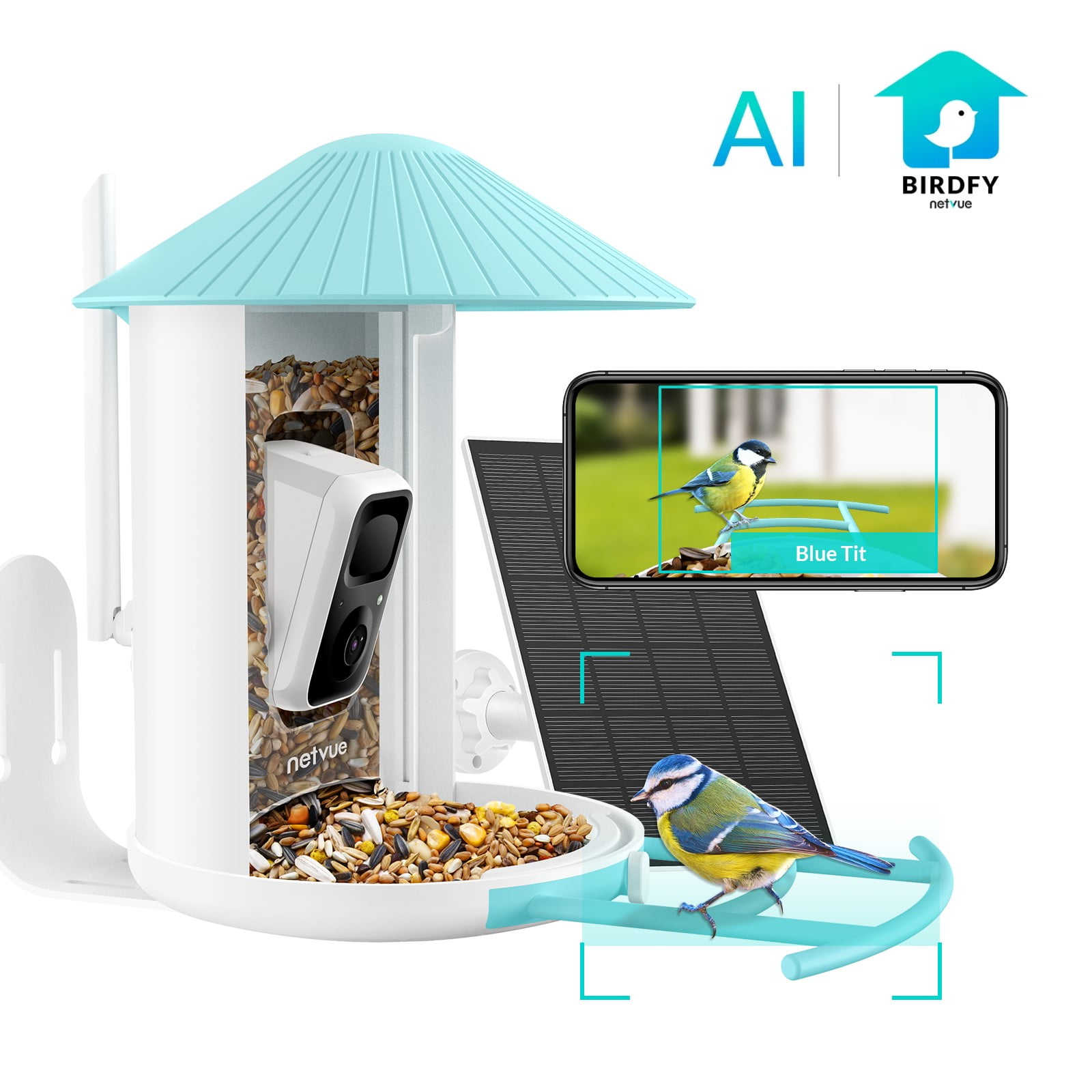 Bird Feeder with Camera, Netvue Birdfy Smart Bird Feeder with AI