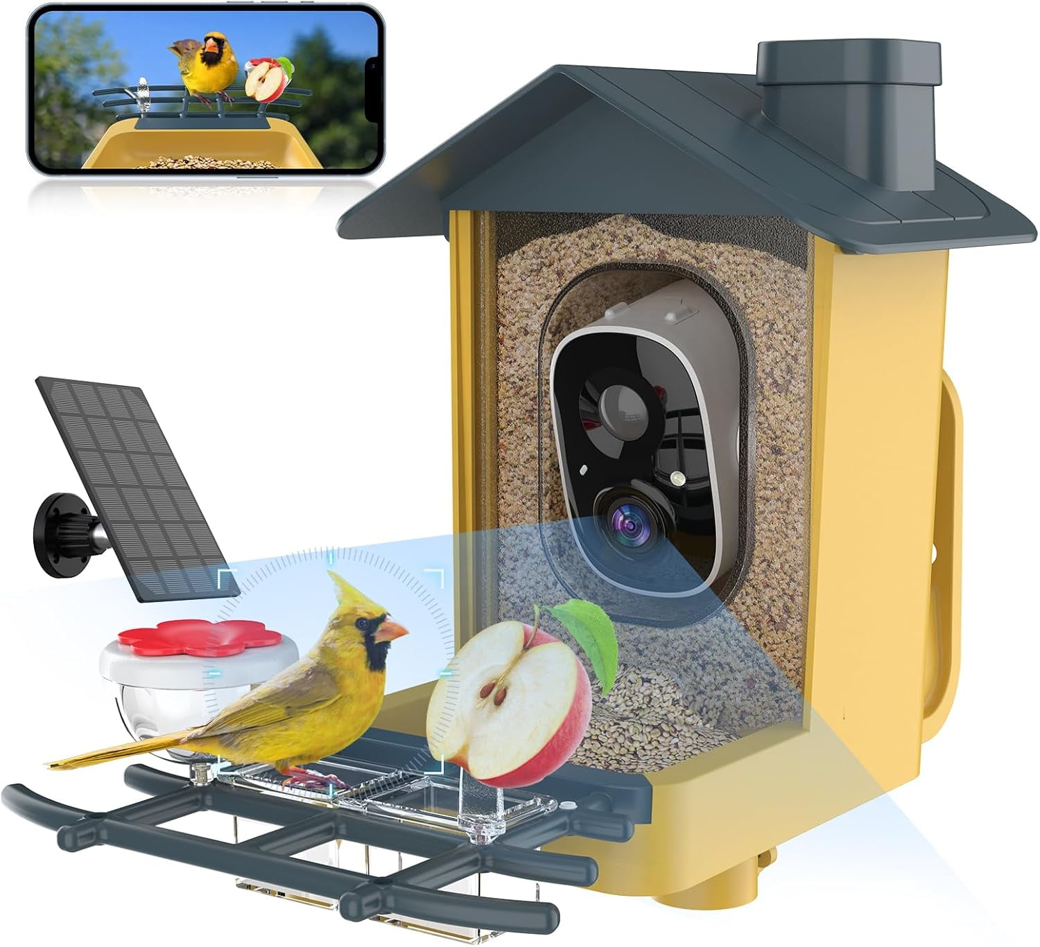 Bird Feeder Camera Smart Bird Feeder With Camera,Solar Powered, Ai