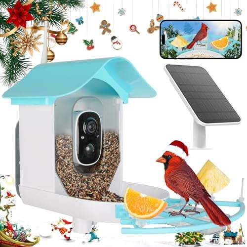 NETVUE Bird Feeder, [2022 New] Battery Powered Wireless Bird Watching Camera Auto Capture Bird Video Notify Detected Birds Bird House With Camera Mangeoire Oiseaux Exterieur Birdfy Litesolar