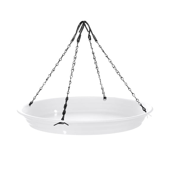 Bird Feeder Catcher Tray with Hanging Chains, Round Catching Platform to Reduce Waste, Multifunctional Bird Feeding Tray Shallow Bird Bath for Backyard Garden Outdoor