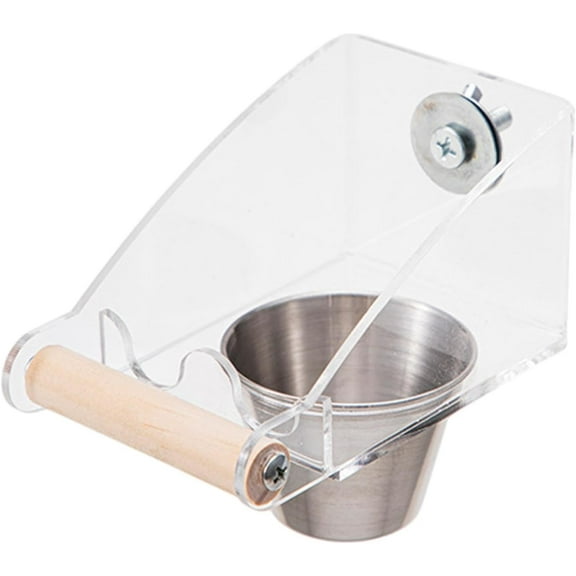 Bird Feeder Food Dispenser Viewing Cage Accessory Bird Food Bowl Food Feeder Cup for Parrotlets Cockatiel Cockatoo Parakeets, L 2 Cups