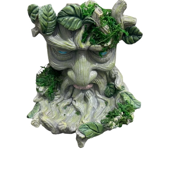 Bird Feeder Garden Statue, 5.1in Hanging Nature Art Sculpture for Backyard Decoration, Courtyard Terrace Desktop Ornament, Green
