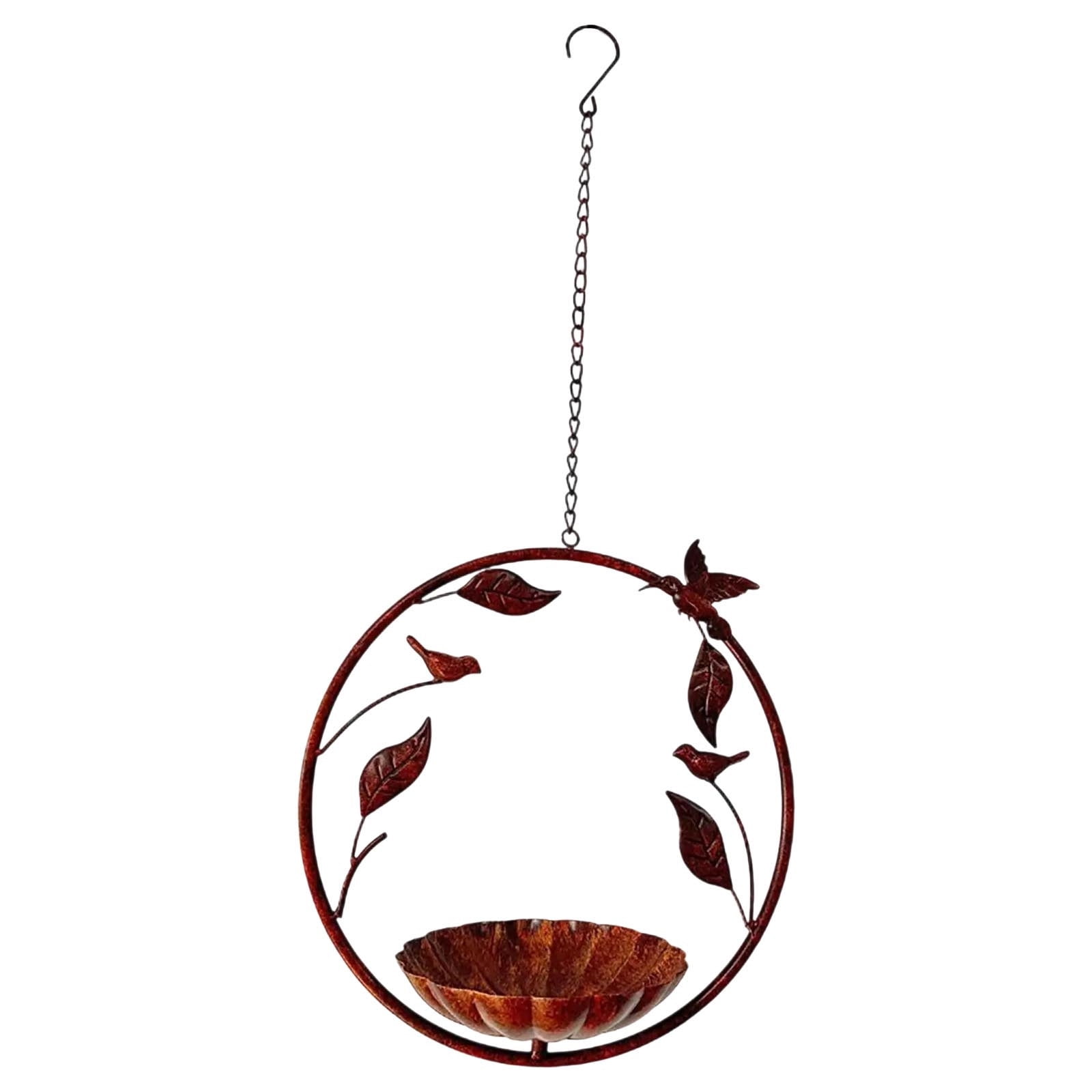 Bird Feeder Hanging Metal Wild Station, Decorative Round Bird Feeder with Long Hanger for Outdoors, Yard Garden Decoration Outdoor Gardening Exterior Decoration
