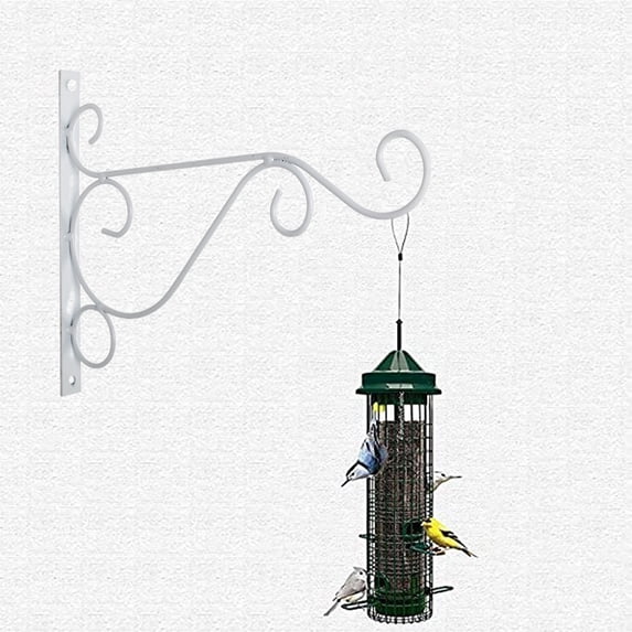 Bird Feeder Hook Ecohintz Metal Wall Mount Hooks, 2 Pack Bird Feeder Hangers with 4 Screws - Heavy Duty Rustproof Plant Bracket for Wind Chimes & Outdoor Decor, Heavy Duty Wall Hook