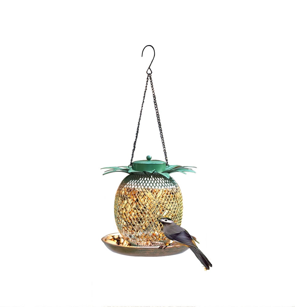 Bird Feeder Lovely Pineapple Shape Metal Waterproof Easy to Fill Outside Bird Feeders Outside Hanging Garden Decor Yard Outdoor Home Decoration Bird Lover Gifts