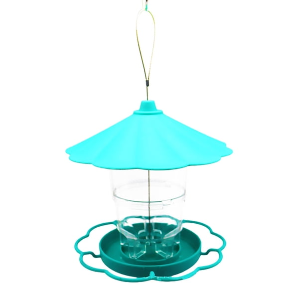 Bird Feeder for Outdoors Hanging, Large Capacity Squirrel Proof Bird Feeder with Adjustable Hopper, Weather Resistant Wild Bird Feeder with Rainproof Roof for Backyard Garden Decor