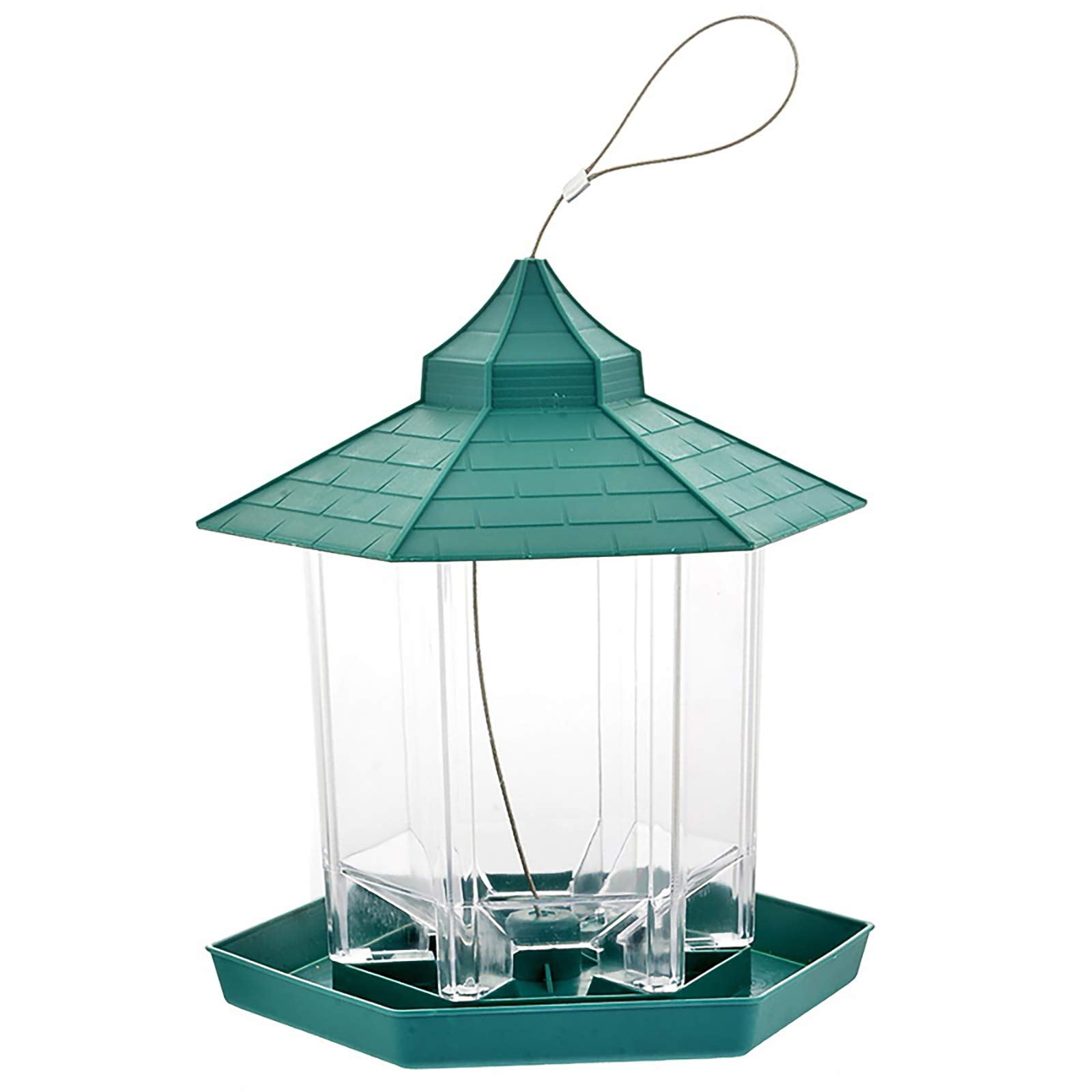 Bird Feeder for Outside Hanging,Bird Seed for Outside Wild Bird Feeders for Garden Yard Outdoor Decoration,Round Roof Design for Sun-Proof and Rainproof, Green