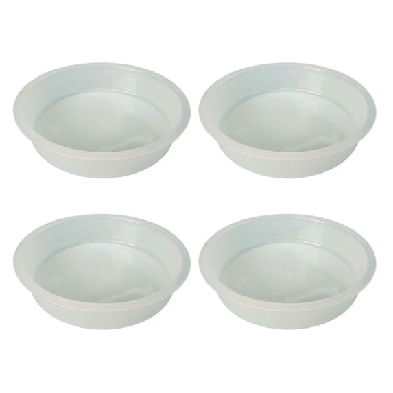 Bird Feeder Plastic 4 Pcs Bird Bath Bird Feeders Replacement Transparent Bird Feeder Garden Decoration Round Animal Lovers Bird Feeding Station for Garden Outdoor