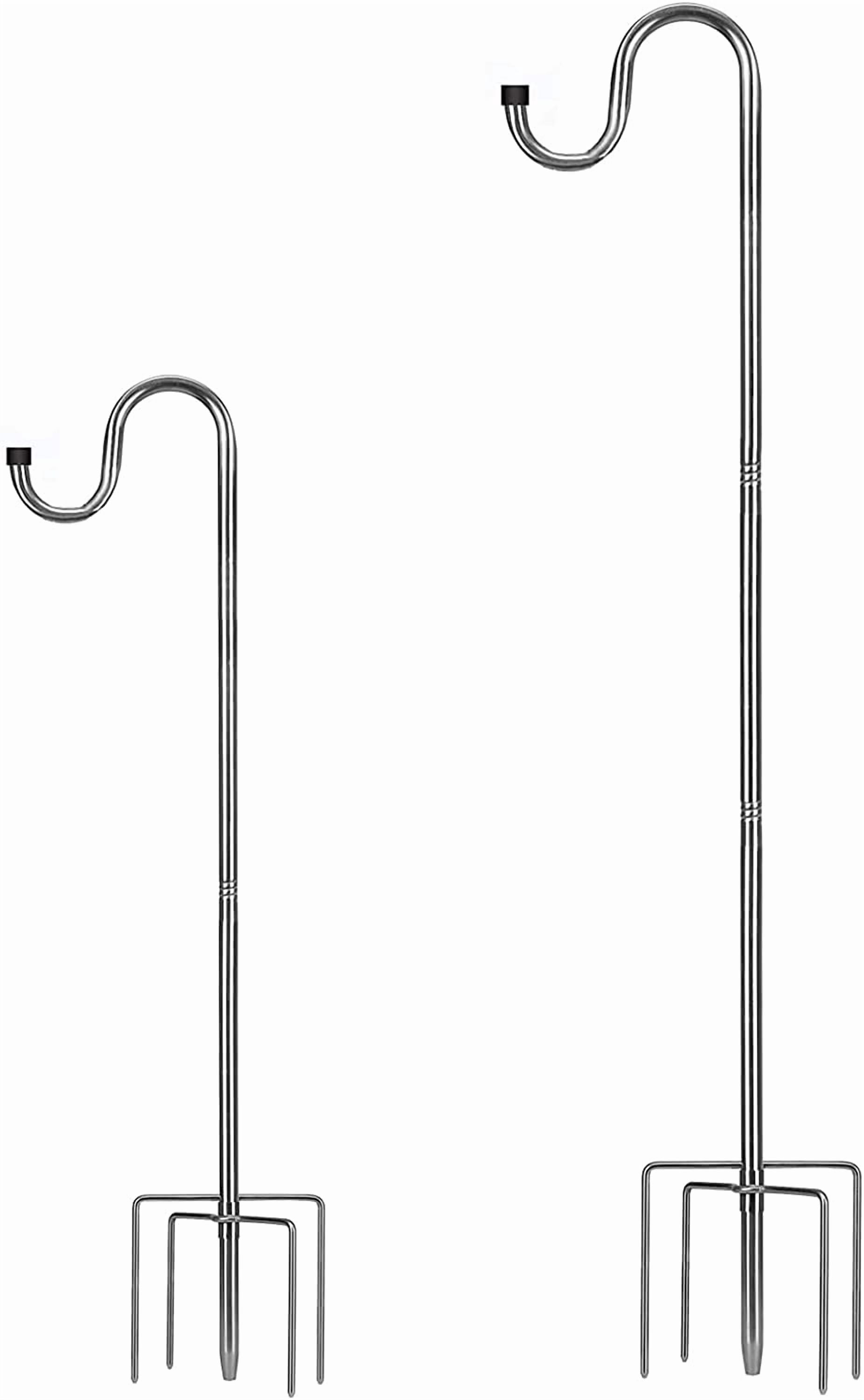 Bird Feeder Pole,30 to 46 inch Adjustable Shepherds Hook Heavy Duty 5 Prong Metal Hanger Hook Garden Plant Hooks for Wedding Decoration(1 Pack)