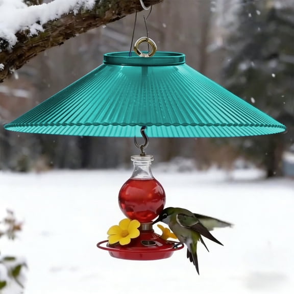 Bird Feeder Rain Cover, ZzCityTK Clear Protective Outdoor Hanging Cover, Plastic Weatherproof Dome for Hummingbird Feeders Winter Courtyard Use, Blue