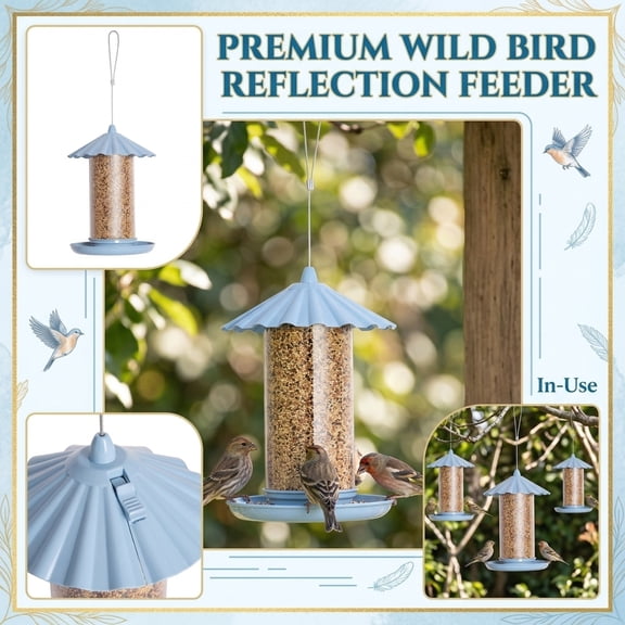 Bird Feeder Squirrel Proof Bird Feeders with Clear Seed Container Tube Outside Bird Watching Feeder Birds Food Seed Case for Wild Birds for Field Balcony Courtyard