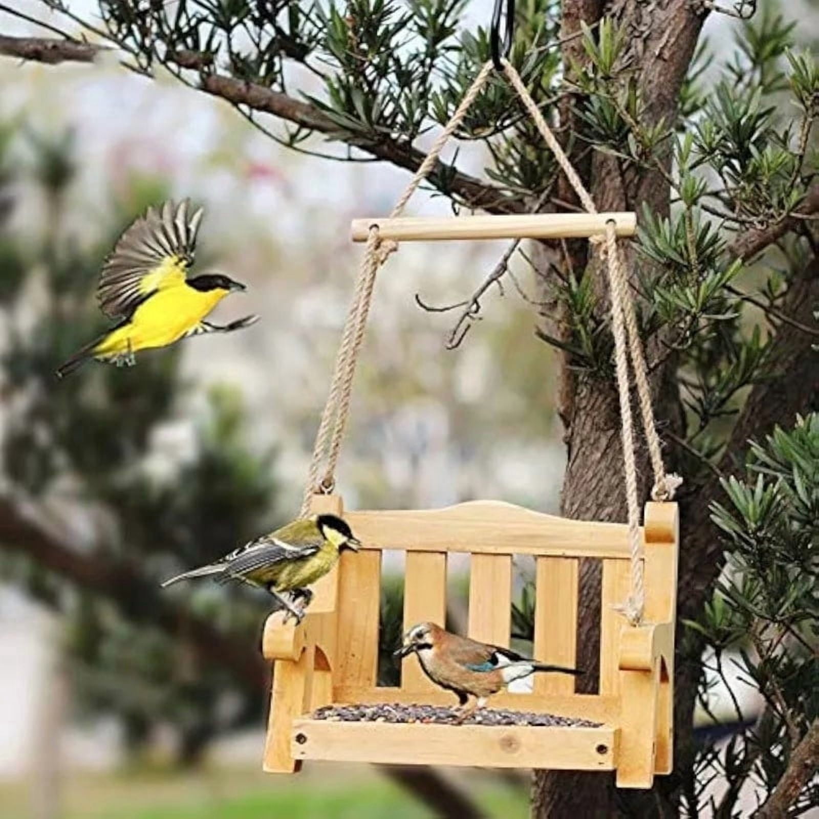 Bird Feeder Stand, Bird Feeder Stand, Wooden Feeder, Ground Feeder, Feeding Station, with Heavy Duty Pole for Outside Garden Yard