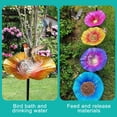thumbnail image 1 of Bird Feeder Stand Bird Feeders for Outdoors Metal Bird Feeder Tray Bird Feeder Platform 10" Blue Metal Flower Bird Bath And Feeder for Outdoor Garden Yard Patio Lawn Decoration And Bird Watching, 1 of 5