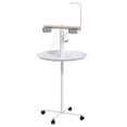 Bird Feeder Stand with Wheels, Perches, Feed Bowls, Round Tray, Bird ...