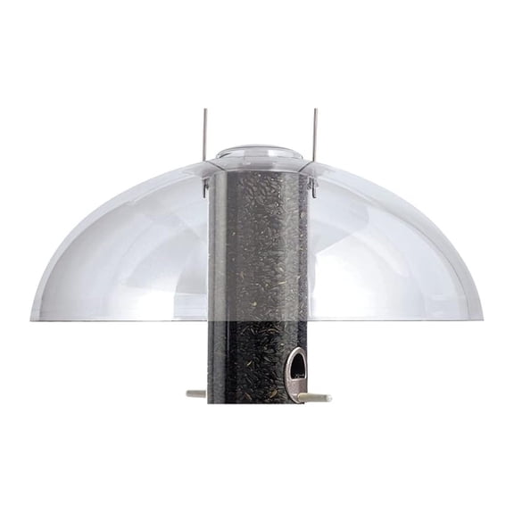 Bird Feeder Tube Top - 18 Inch Dome - Squirrel & Weather Protection - Fits 4" & 2-3/4" Feeders - Clear Polycarbonate Dome Cover