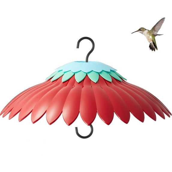 Bird Feeder Weather Guard Dome Cover Red Rain Shade for Hummingbird Feeders Built-in Moat Proof, Easy to Install 11inch