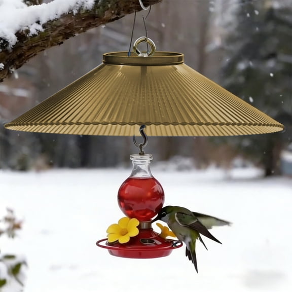 Bird Feeder Weather Guard Hanging Rain Cover Squirrel Baffle for Bird Feeders Outdoor Bird Feeder Protection Cover Metal Hanging Hook Included