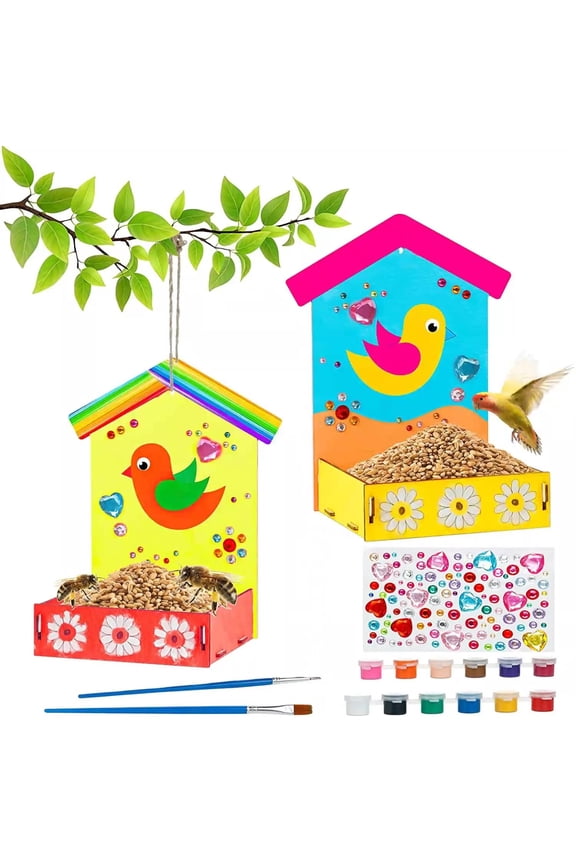 Bird Feeder,Wild Bird Feeders,Outdoor Feeder Kids Arts And Crafts Feeders For Outside DIY Wooden Paint Kits Outdoor Toys For Boys 30ml for Garden Yard Decoration