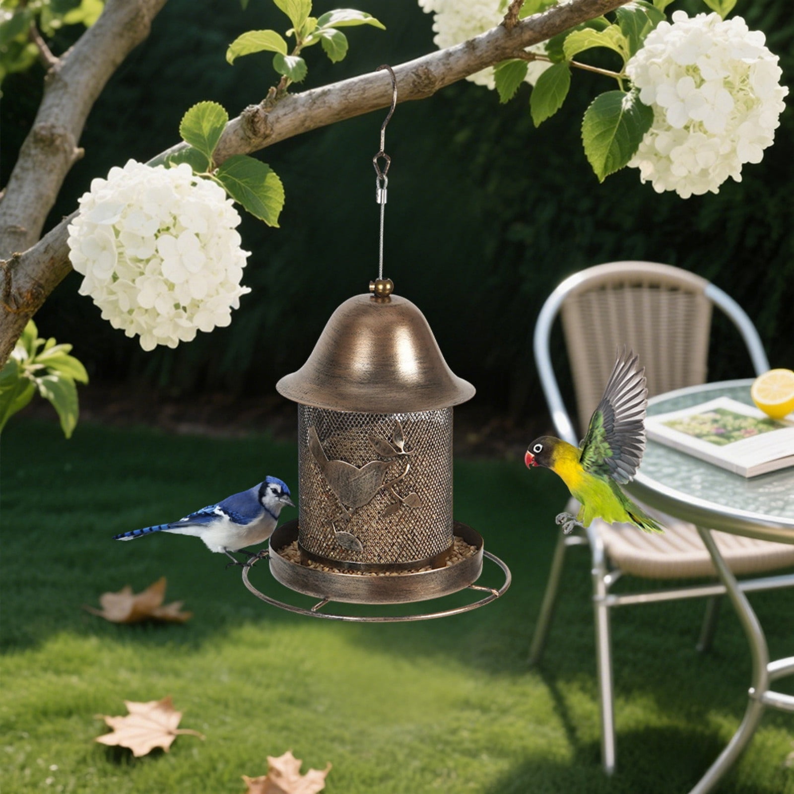 Bird Feeder For Window Outdoor Squirrels Proof Metal Birds Feeder Suitable For Patios And Gardens Suitable For Various Birds Sturdy And Lasting Suitable For Outdoor Gardens And Patios