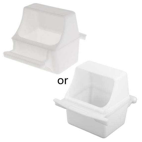 Bird Feeder for Cage Hanging Parakeet Food Container No Spill Cockatiel Feeding Supplies Plastic Box with Perch