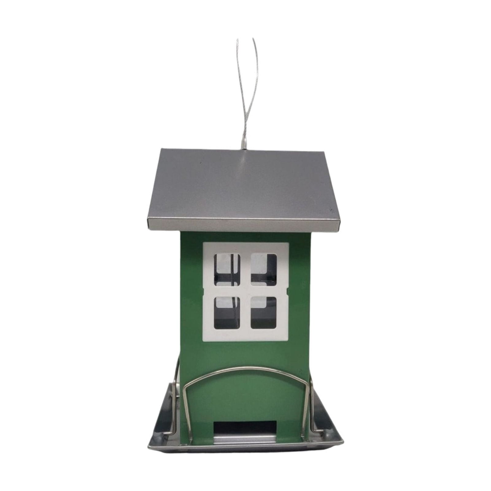 Bird Feeder for Outdoor Bird Food Holder,Bird Cage, Birdfeeder Weatherproof Garden Decoration for Farmhouse Porch Patio, Green