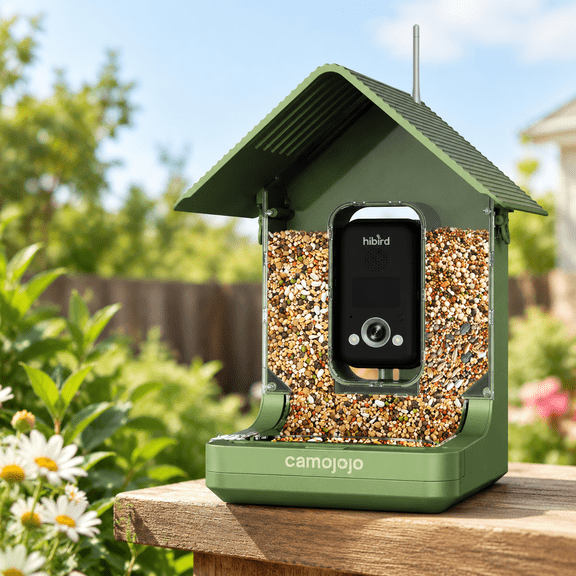 Bird Feeder with 4K HD Camera, Dual WiFi, AI Species Recognition, and Squirrel Repelling Alarm
