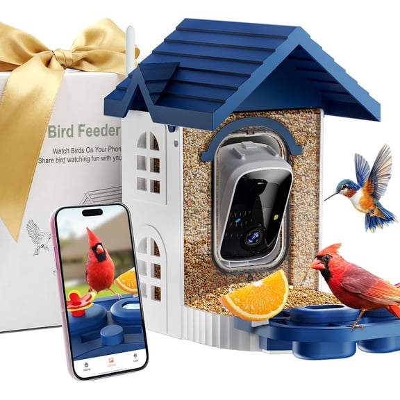 Bird Feeder with Camera - AI Bird -Proof Feeder Weatherproof Bird House for Outdoor Birdwatching