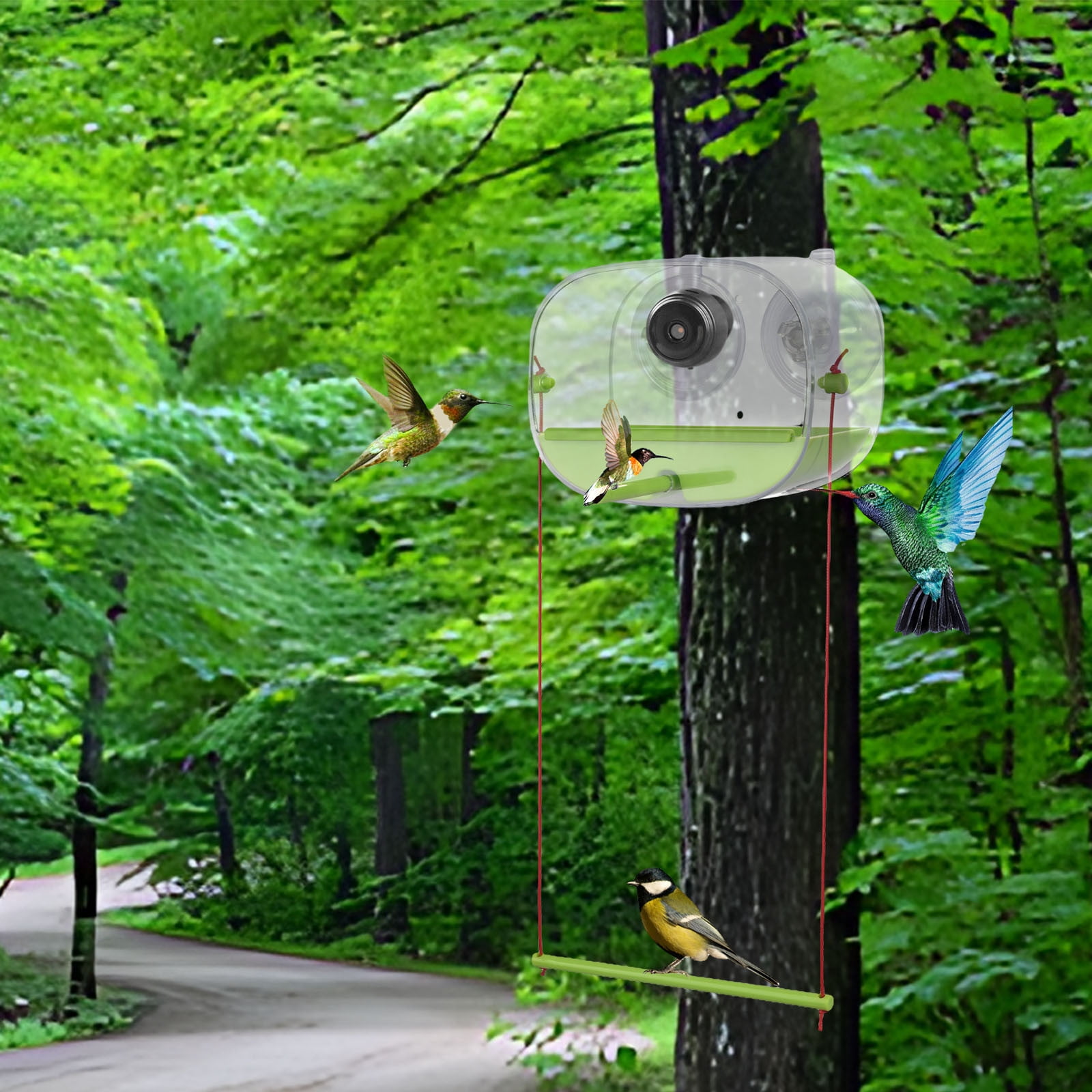 Bird Feeder with Camera HD 1080p Night Version Camera Wifi Hotspot for Remote Connection to Mobile Phone for Outdoor Bird Watching Pictures